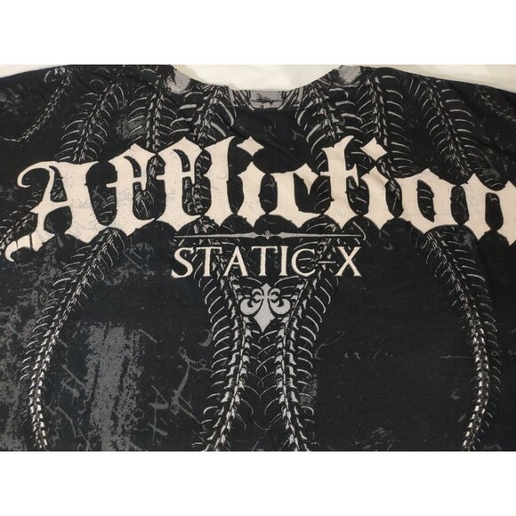 RARE! Affliction x Static X Collab Size 3XL XXXL Y2K  Biker Vintage Insa… - Picture 6 of 11